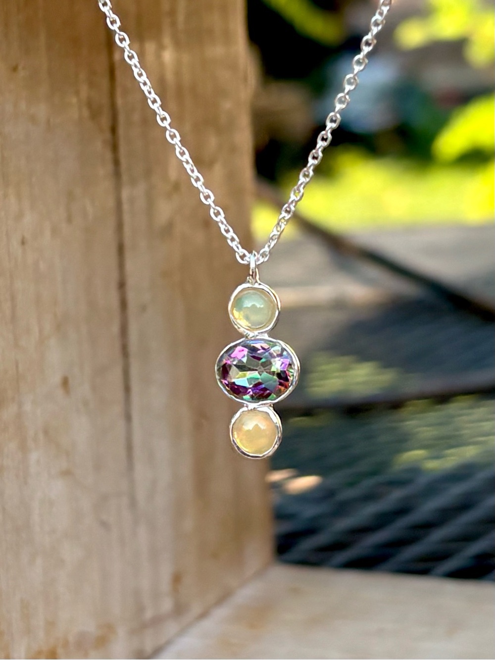 NEW! Ethiopian Opal & Topaz Necklace